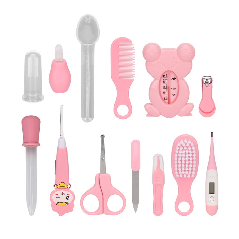 Baby Healthcare Kit Scissors Nail Clippers Tweezers Feeding Spoon Thermometer