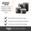 Oggi Stainless Steel Kitchen Canister 62 fl oz, Black -