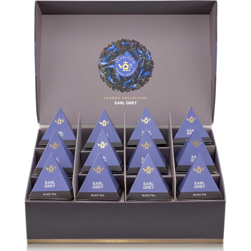 Teabloom Caja de presentación de té Earl Grey en forma