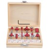 12Pcs Shank Carbon Steel Woodworking Tool Cutter Router Bit Set