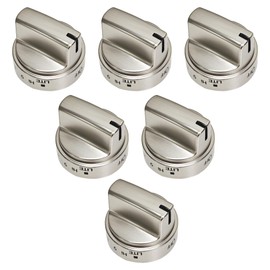 6 Pack WB03X24818 Stove Knob,Gas stove Knobs Replacement for GE Stove Knob,Compatible with PS11729081 AP5989029 4363588 EAP11729081,Reinforced D-Shape Hole Premium Burner Control Knobs (Not Universal)