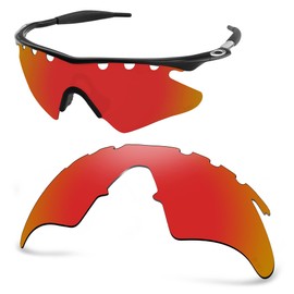 AOZAN ANSI Z87.1 Polarized Replacement Lenses For Oakley M Frame Heater Vented Sunglasses - Electric Crimson