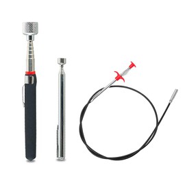 Takelablaze 3 Pack Telescoping Magnet Pick-up Tool Set Including Flexible Extra Long Reach Bendable Curve Grabber with 4 Claws, Retrieving Telescoping Magnet Pickup Tools