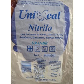 UniSeal Guantes De Nitrilo Estériles Uniseal Talla Grande