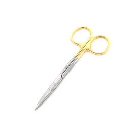 Stainless Steel Iris Dissecting Scissors 4.5", Straight, Fine Point Made of Premium Quality Stainless Steel (Gold Handle)