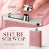 8 Oz Hip Flasks for Women Men, Pink Sparkling Portable