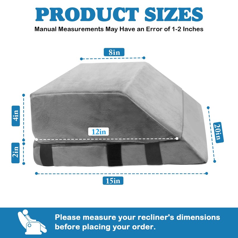 Wedge Adjustable Recliner Leg Rest Cushion 6inch Thick Recliner Foot