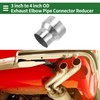 X AUTOHAUX 3"OD to 4"OD Mandrel Exhaust Bend Elbow Concentric