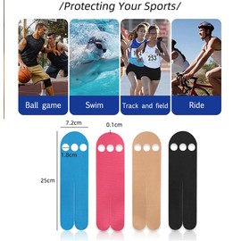 Precut Kinesiology Tape for Wrist, 8 Pcs Waterproof Breathable Hand Kinesiology Tape with Finger Holes, Hypoallergenic Elastic Cotton Athletic Tapes for Carpal Tunnel, Sports Joints Muscle Support