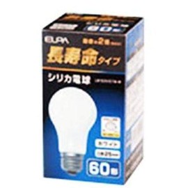 エルパ (ELPA) 長寿命シリカ 電球 照明 E26 100V 57W ホワイト LW100V57W-W
