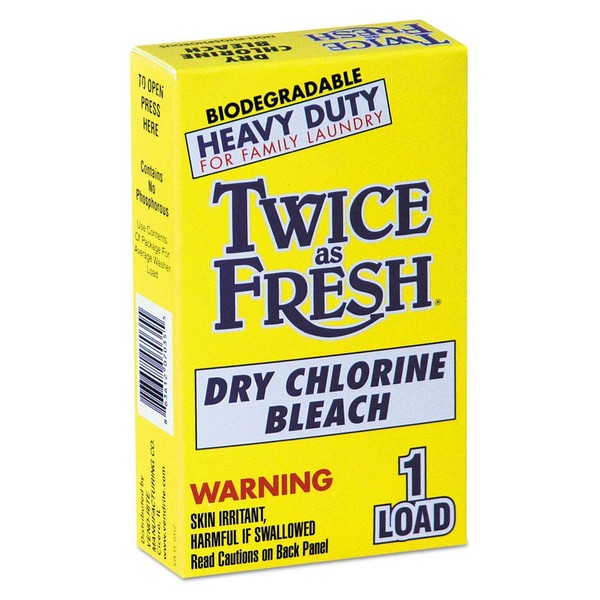 Twice as Fresh VEN 2979646 100-Piece/Carton Heavy Duty 1 Load Coin-Vend Powdered Chlorine Bleach