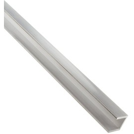6063 Aluminum U-Channel, Unpolished (Mill) Finish, Extruded, T52 Temper, AMS QQ-A-200/9/ASTM B221, Equal Leg Length, Squared Corners, 2" Base Width, 0.125" Wall Thickness, 12" Length