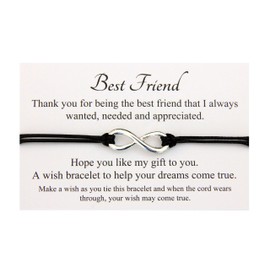 Lucor Best Friends Gifts | Friendship Gifts | Infinity Wish Bracelet | Graduation Gifts | Christmas Birthday Gifts | Gifts for Friends(Grey)