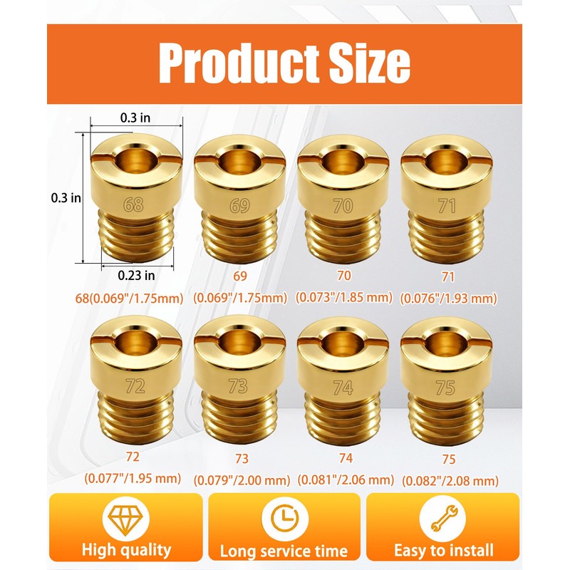 Carburetor Main Jet Kits (Thread size: 1/4"-32) compatible with Holley