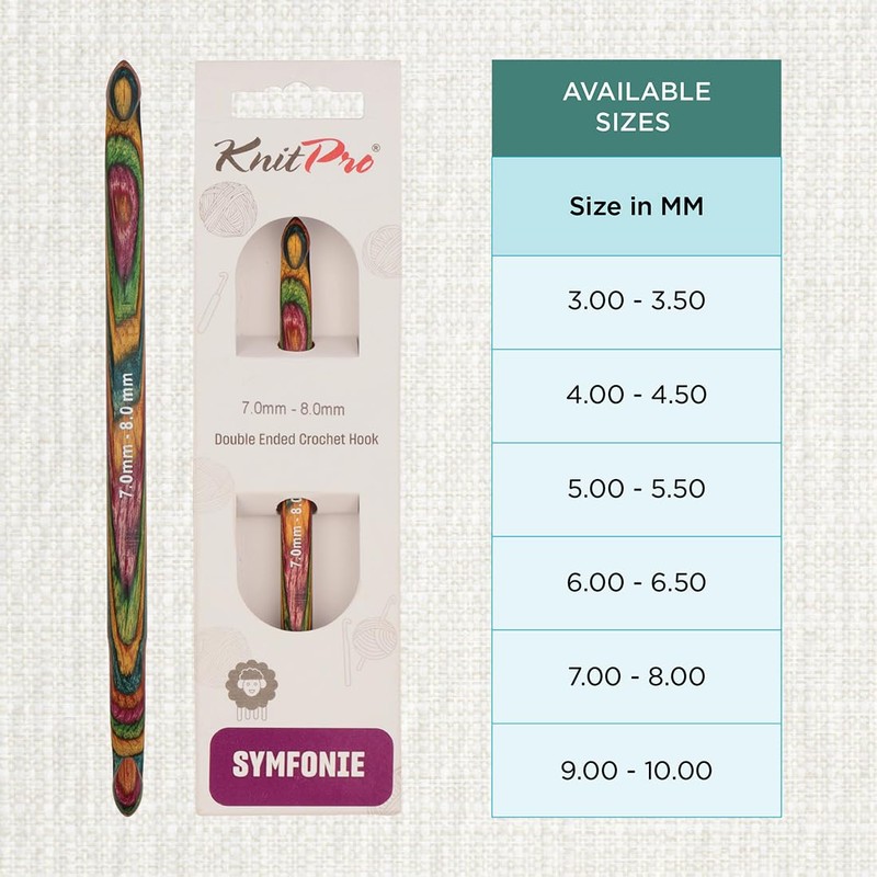 KnitPro Symfonie Double Ended Crochet Hook | 7.00-8.00mm
