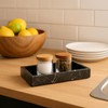 Bey-Berk Ezra Black Zebra Marble Guest Towel Tray – Rectangular
