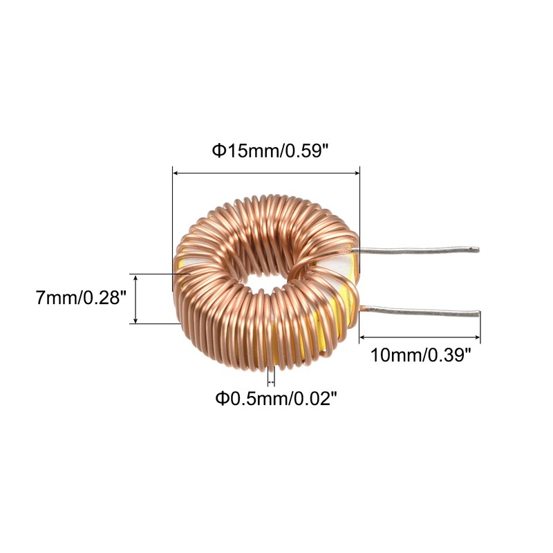 sourcing map Toroid Inductance Copper Coils Magnetic Inductance 100uH 3A