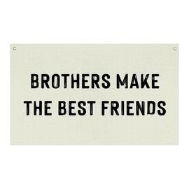 Brothers Make The Best Friends Canvas Banner Hanging Flag Banner for Nursery and Playroom Wall Décor for Kids Trendy Room Decor for Boys and Girls