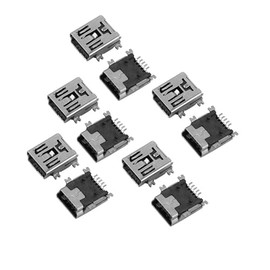 Motoforti 10 Pcs Soldering Type Mini USB 5P Female Jack Connector Long-lasting