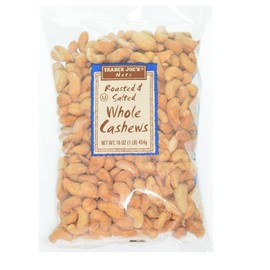 Trader Joe's 2 PACK TRADER JOE'S ROASTED & SALTED WHOLE CASHEWS 16 OZ EACH