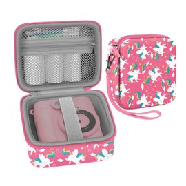 Leayjeen Wasserdichte Kameratasche für Kinder, kompatibel mit Uleway, Gofunly, BITIWEND, USHINING, GKTZ, Geschenk für Kinder mit Aufdruck (nur Hülle), Jg-Einhorn Rosa, Kameratasche