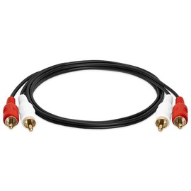 Cmple-2 RCA to 2 RCA Cables 3ft,Male to Male RCA Cable Stereo Audio Speaker Cable RCA Red and White Cables Double RCA Subwoofer Cable for Car Stereo,Home Theater, Audio Mixer,Amplifier-Black