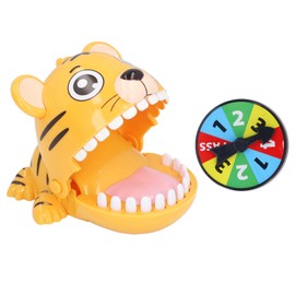 Biting Finger Toy Cartoon Animal Stress Relieve Anxiety Hand Eye Coordination Interactive Dentist Teeth Toy with Rotating Wheel Yellow