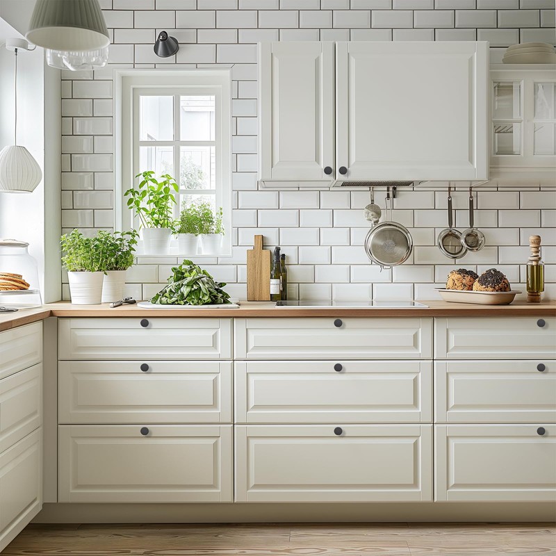 Ravinte 5 Pack Matte Black Round Cabinet Knobs Solid Dresser