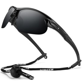 BIRCEN Mens Polarized Sunglasses for Sports: TR90 Lightweight Sun Glasses Wrap Around Shades for Fishing Driving Cycling