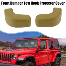 ACROPIX Car Front Bumper Tow Hook Protective Cover Fit for Jeep Wrangler JK JL 2007-2022 - Pack of 2 Beige