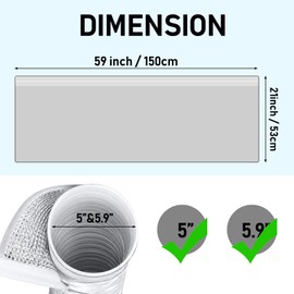 AC Hose Insulation Sleeve Cover, Portable Air Conditioner Hose Cover Wrap Dustproof AC Duct Vent Cover Sleeve for 5" & 5.9" Diameter Exhaust Hose (1)