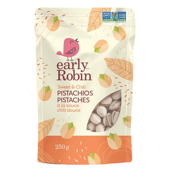 Pistachios, Sweet & Chili, In-Shell, Non-GMO by Early Robin 250g