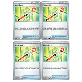 Pokemon Roto-Stick 127/131 C Prismatic Evolutions C Pokemon Trainer Card Lot C x4 Card Set