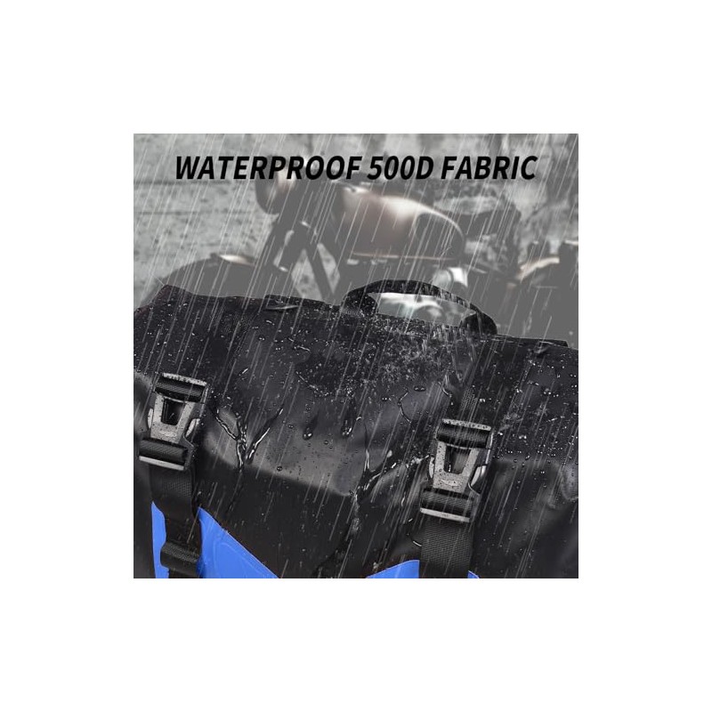 Waterproof Motorcycle Saddle Bag - 30L Travel Luggage Bag for