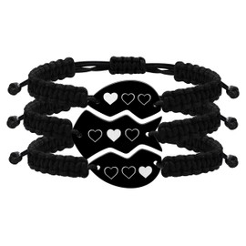 Uloveido Friendship Bracelets for Mom, Dad, Daughter, Best Friends, Forever 1/2/3, for Mom, Dad, Daughter, Best Friends, Pack of 3, Metal, No Gemstone