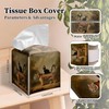 Vintage Black Cat Tiger Tissue Box Cover Square