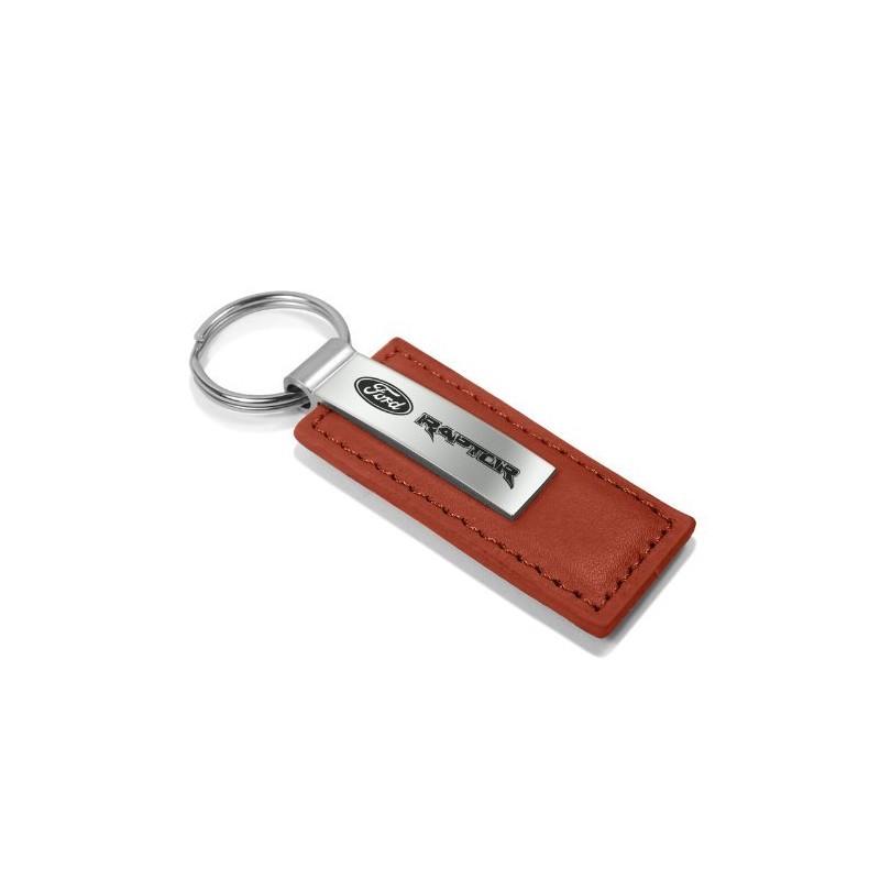 Ford Raptor Key Ring Brown Leather Rectangular Keychain