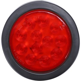 STMGW 2Pcs 4" Round 12 LED Stop Turn Tail Brake Lights 4 Inch Round LED Trailer Tail Lights Flush Mount Red