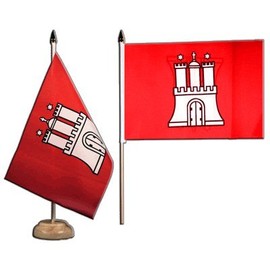 Table Flag Germany Hamburg + Free Sticker Flaggenfritze®