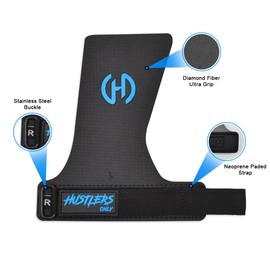 Hustlers Only Gymnastic No Holes Hand Grips for Weightlifting and Pull Ups Ideal for Hand Protection Alternative to Gym Gloves (M, NH-Black)