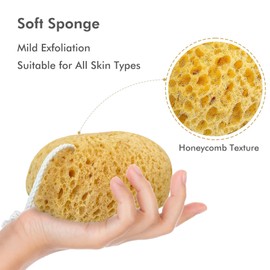 Azymi Bath Sponge, 2Pcs Large Shower Sponges for Women Men, Exfoliating Sponge Face Body Puff with Dense Foam for Gentle & Deep Cleansing, Ultra-Soft for Sensitive Dry Skin