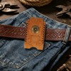 Stamped Floral Flip Top Leather Lighter Pouch, Lighter Shell Leather