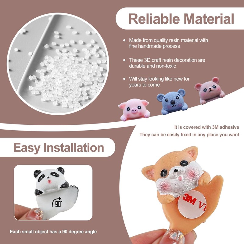 New 6Pcs Creative 3D Craft Figurine Computer Monitor Decor,Tv and