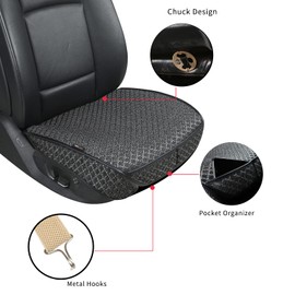 XZPILINA Bottom Car Seat Cover，Breathable Car Seat Protector，Driver Front Seat Cushion，Anti-Skid Four Seasons General（Black，2PCS）