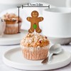 18pcs Brown Glitter Gingerbread Man Dessert Cupcake Topper Pick for