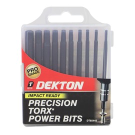 Dekton 10pc 100mm S2 Steel Impact Bits T7-t40- Specifically Designed for Use with Impact Drivers| Forged Tip for Greater Impact Resistance| Torsion Heat-Treated| S2 Grade Steel| High Torque Load Use