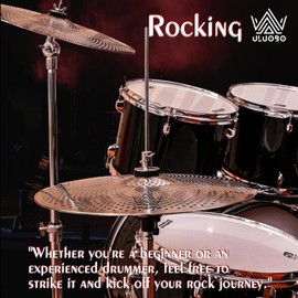 ULUOBO 13 inches Hi Hat Cymbals Pair, Low Volume Quiet Silent High Hat Cymbal Set for Practice (2 Piece,Silver)