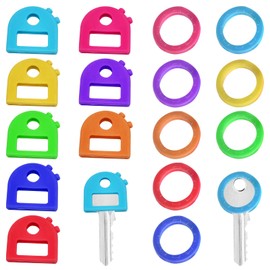 ExcellaElite Key Covers Caps 8 PCS Easily Identifiable Key Covers Tagged Key Caps Key Cover Key Coloured Caps Key Covers for House Keys Comes with 8 Key Rings Suitable for Home or Office (8 Colors)