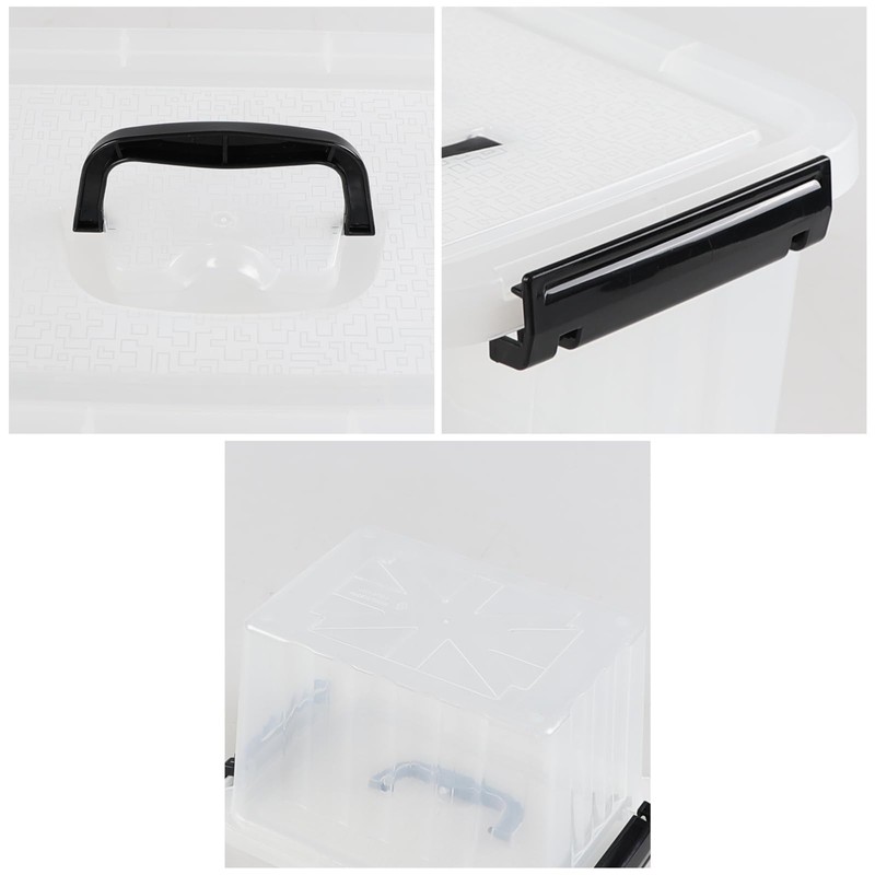 Uumitty 4-Pack 6.5 Quart Small Storage Boxes, Plastic Storage Latch