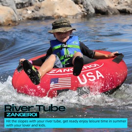 River Tube River Tubes for Floating Heavy Duty with River Tube Cover River Run Tubes for Floating Inner Tubes for River Floating River Rat Tubes for Floating River Floats for Adults Heavy Duty (Red)